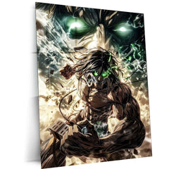 Anime Metal Poster | Eren Yeager (Attack Titan) – Attack on Titan Metal Poster | Shingeki no Kyojin Wall Frame