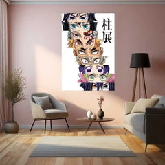 Eyes of the Hashira – Demon Slayer Pillars Art Metal Poster | Kimetsu no Yaiba Wall Frame