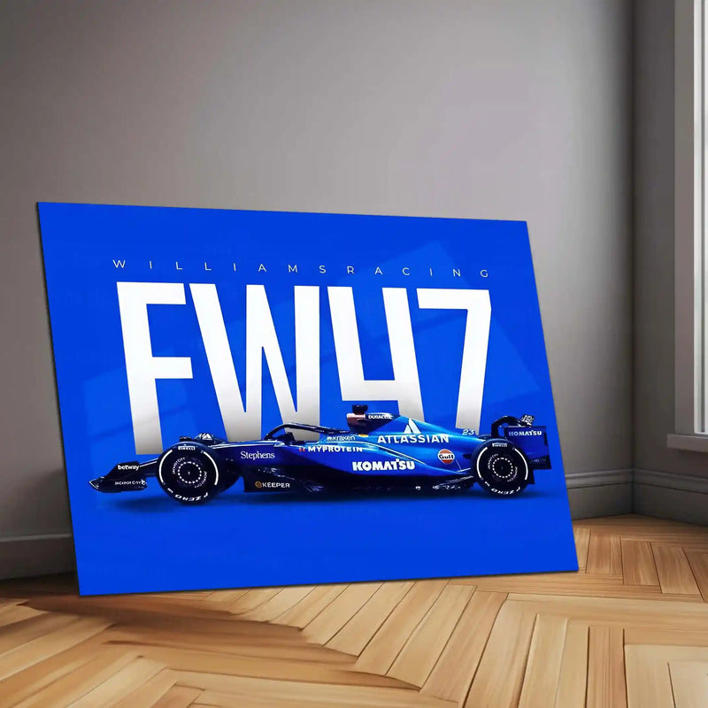 Williams Racing – FW47 Metal Frame | 2024 Formula 1 Car Wall Art - TURTLEWINGS