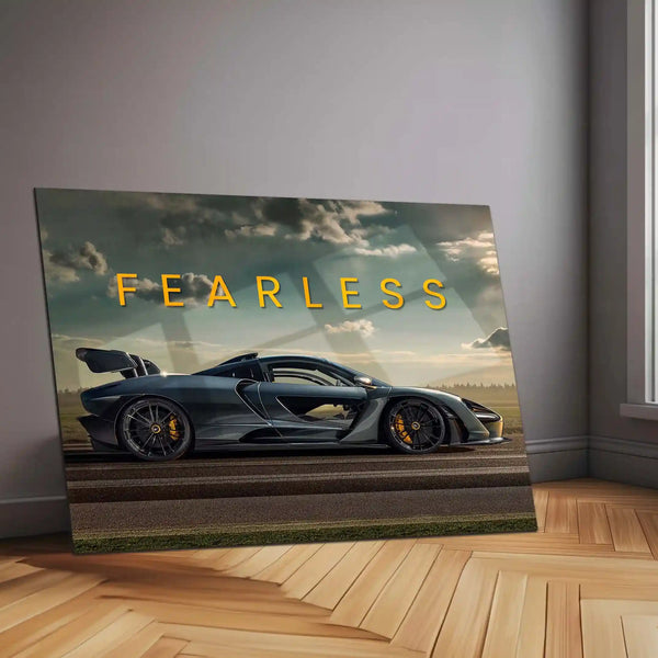 Fearless – McLaren Senna Metal Frame | Motivational Supercar Poster