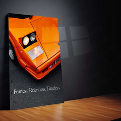 Cars Metal Poster | Fearless. Relentless. Timeless. – Motivational Metal Poster | Minimalist Wall Frame