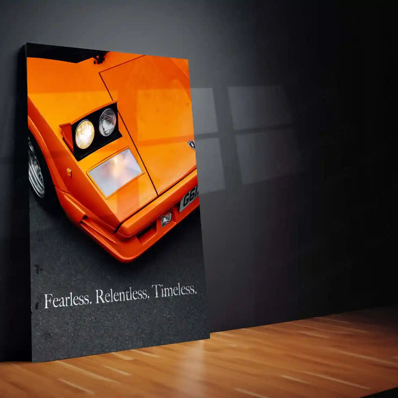 Cars Metal Poster | Fearless. Relentless. Timeless. – Motivational Metal Poster | Minimalist Wall Frame