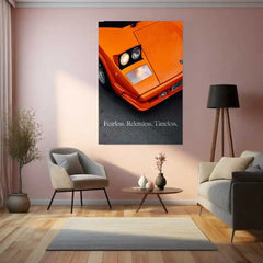 Cars Metal Poster | Fearless. Relentless. Timeless. – Motivational Metal Poster | Minimalist Wall Frame