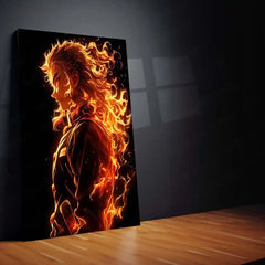 Anime Metal Poster | Flame Hashira – Kyojuro Rengoku Metal Poster | Demon Slayer Anime Wall Frame