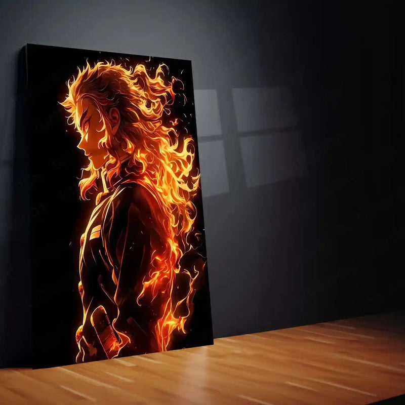 Anime Metal Poster | Flame Hashira – Kyojuro Rengoku Metal Poster | Demon Slayer Anime Wall Frame