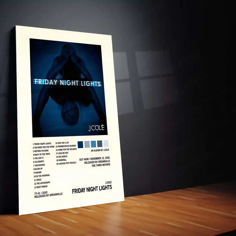 Friday Night Lights – J. Cole Album Metal Poster | Hip-Hop Music Wall Frame