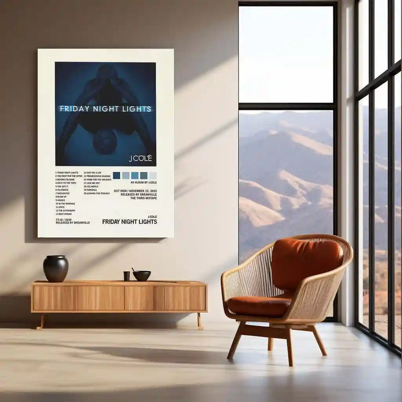 Friday Night Lights – J. Cole Album Metal Poster | Hip-Hop Music Wall Frame