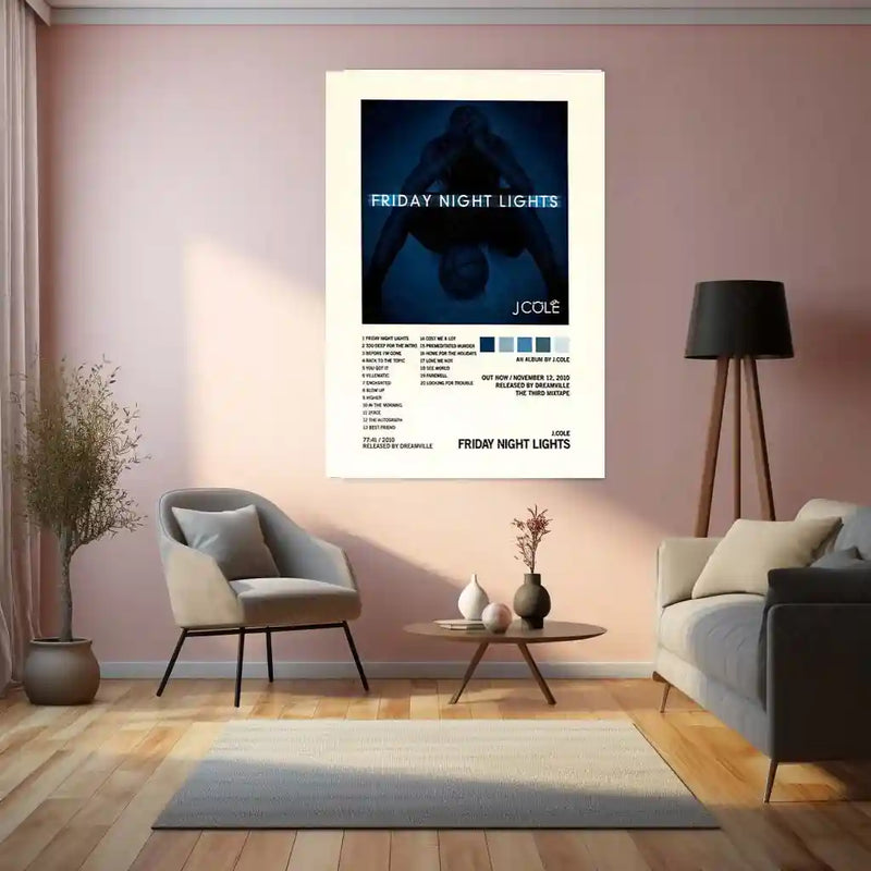 Friday Night Lights – J. Cole Album Metal Poster | Hip-Hop Music Wall Frame