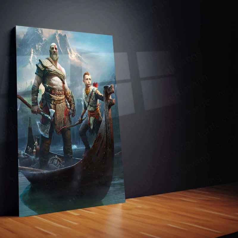 God of War Metal Poster – Epic Gaming Wall Art | Kratos & Norse Mythology Decor - TURTLEWINGS