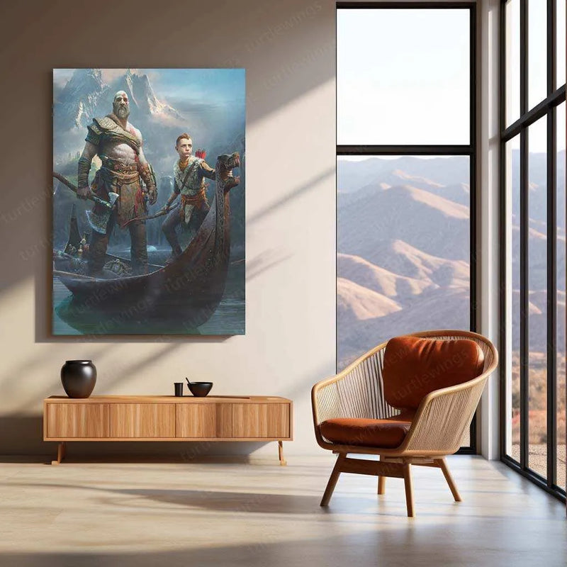 God of War Metal Poster – Epic Gaming Wall Art | Kratos & Norse Mythology Decor - TURTLEWINGS