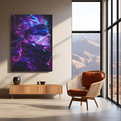 Satoru Gojo – Infinity Flame Metal Poster | Jujutsu Kaisen Anime Wall Frame (Fire Edition)