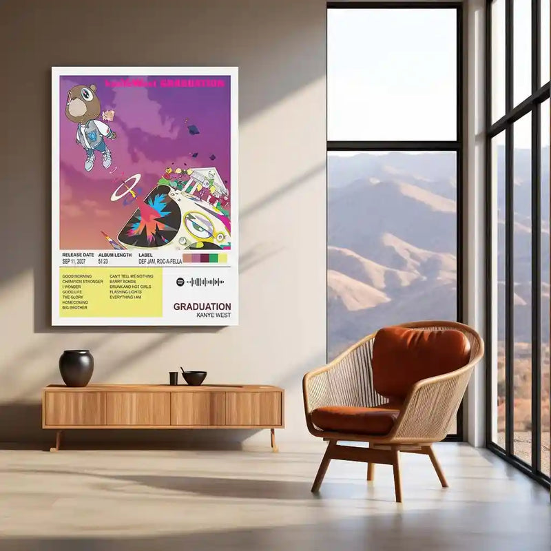 Graduation – Kanye West | Iconic Album Cover Metal Poster | HD Metal Wall Frame