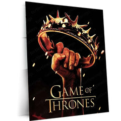 Game Metal Poster | Game of Thrones – Iron Crown Legacy Metal Poster | Medieval Fantasy Wall Frame