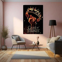 Game Metal Poster | Game of Thrones – Iron Crown Legacy Metal Poster | Medieval Fantasy Wall Frame