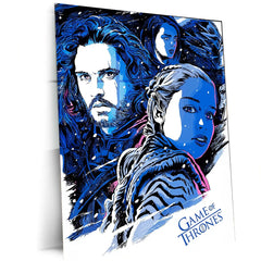 Game Metal Poster | Game of Thrones Heroes – Jon Snow & Daenerys Targaryen Metal Poster | Fantasy Wall Frame