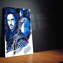 Game Metal Poster | Game of Thrones Heroes – Jon Snow & Daenerys Targaryen Metal Poster | Fantasy Wall Frame