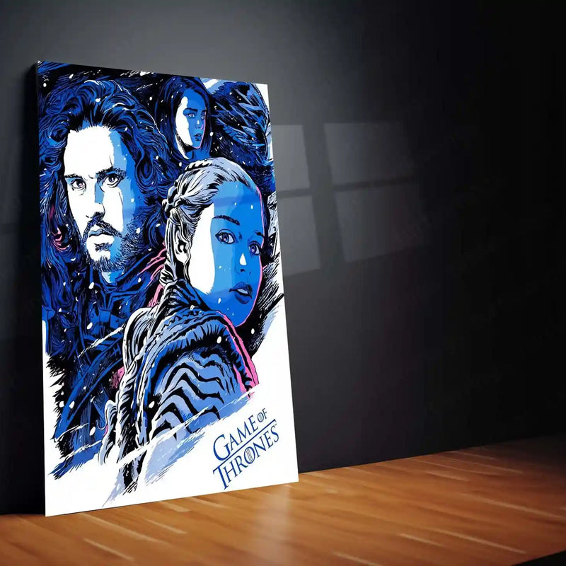 Game Metal Poster | Game of Thrones Heroes – Jon Snow & Daenerys Targaryen Metal Poster | Fantasy Wall Frame