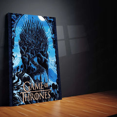 Game Metal Poster | Game of Thrones – Iron Throne Fantasy Artwork Metal Poster | Epic Medieval Wall Frame