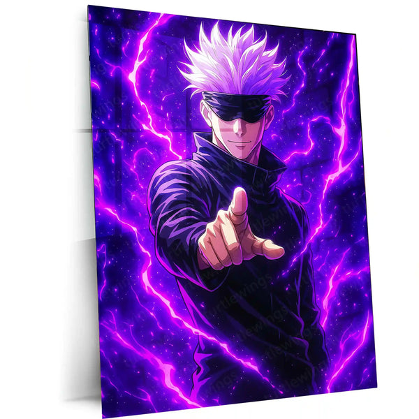 Anime metal poster | Gojo Satoru – Jujutsu Kaisen Metal Poster | Infinity Technique Anime Wall Frame