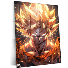 Goku Metal Poster | Dragon Ball Z Super Saiyan Wall Art - TURTLEWINGS