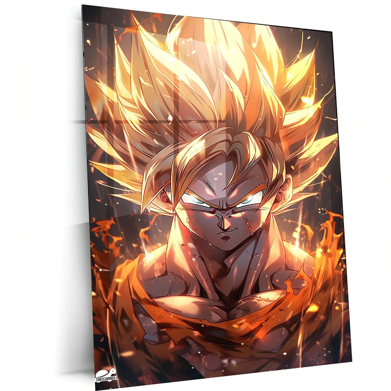 Goku Metal Poster | Dragon Ball Z Super Saiyan Wall Art - TURTLEWINGS