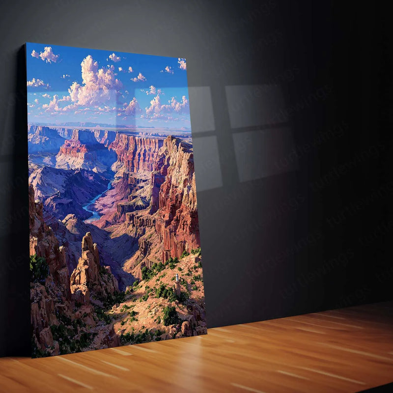 Grand Canyon Vista – Epic Scenic Digital Painting Metal Frame | Majestic Landscape Wall Art | Nature Photography-Inspired Decor