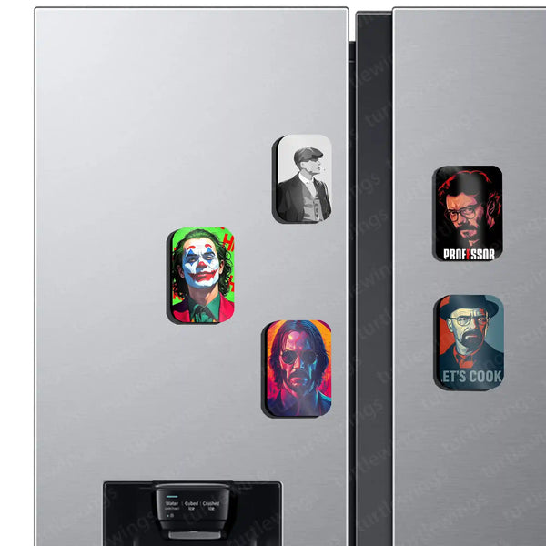 ⚡ Iconic Heroes & Villains – Set of 5 Fridge Magnets