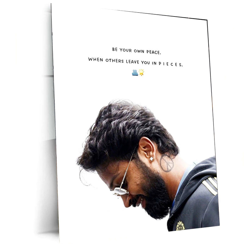 Hardik Pandya Metal Poster – Cricket Legend Wall Art - TURTLEWINGS