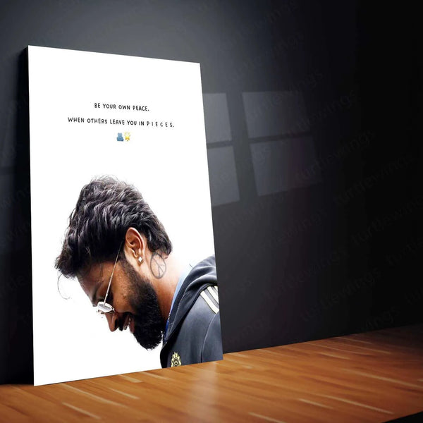 Hardik Pandya Metal Poster – Cricket Legend Wall Art - TURTLEWINGS