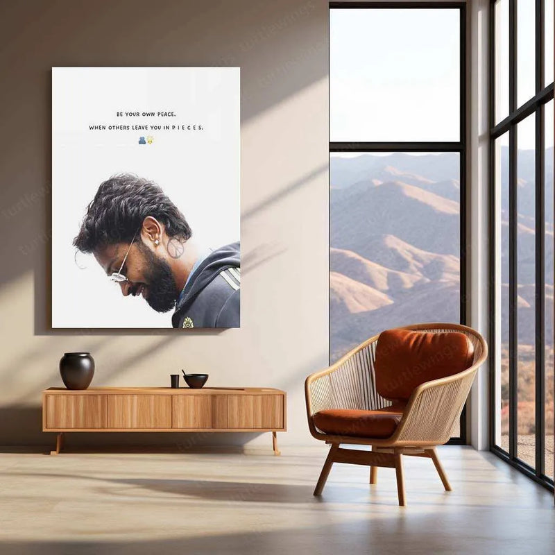 Hardik Pandya Metal Poster – Cricket Legend Wall Art - TURTLEWINGS