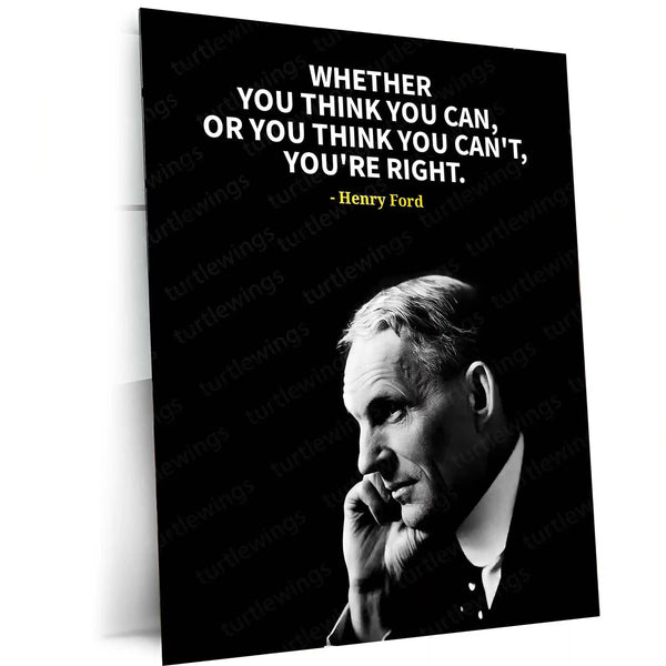 Quote Metal Poster | Henry Ford – Believe & Achieve Motivational Quote Metal Poster | Inspirational Wall Frame