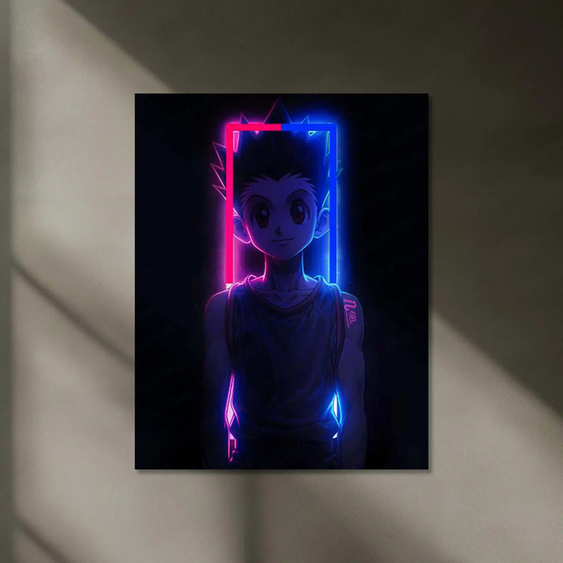 Hunter x Hunter – Gon Freecss Glow Edition Neon LED Metal Poster | Anime Wall Frame