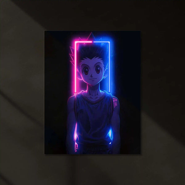 Hunter x Hunter – Gon Freecss Glow Edition Neon LED Metal Poster | Anime Wall Frame