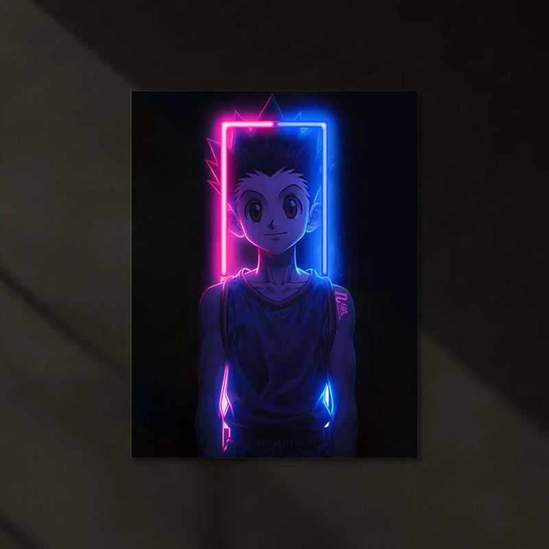 Hunter x Hunter – Gon Freecss Glow Edition Neon LED Metal Poster | Anime Wall Frame