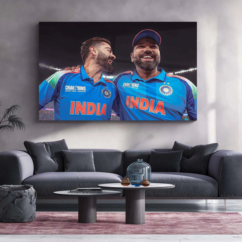 Indian Team โ Champions Trophy 2025 Winner Metal Poster ๐๐ฎ๐ณ 3 - TURTLEWINGS