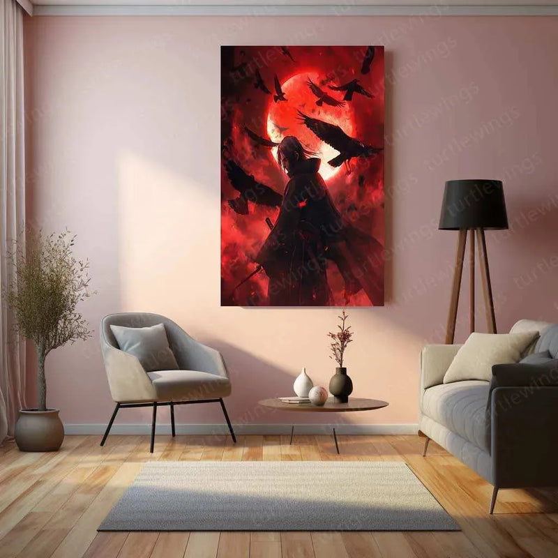 Itachi Uchiha Metal Poster – Akatsuki Anime Wall Art | Naruto Shippuden Decor - TURTLEWINGS