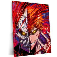Anime metal poster | Ichigo Kurosaki – Hollow Form Unleashed Metal Poster | Bleach Anime Wall Frame