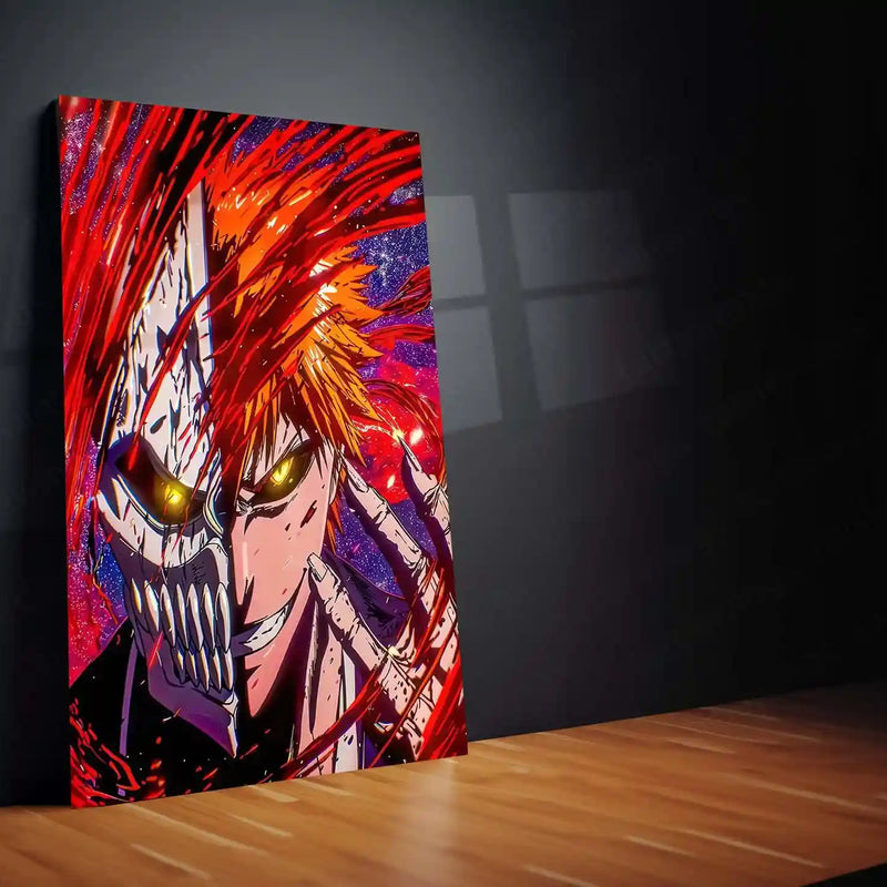Anime metal poster | Ichigo Kurosaki – Hollow Form Unleashed Metal Poster | Bleach Anime Wall Frame
