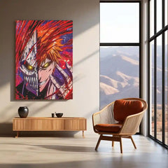 Anime metal poster | Ichigo Kurosaki – Hollow Form Unleashed Metal Poster | Bleach Anime Wall Frame