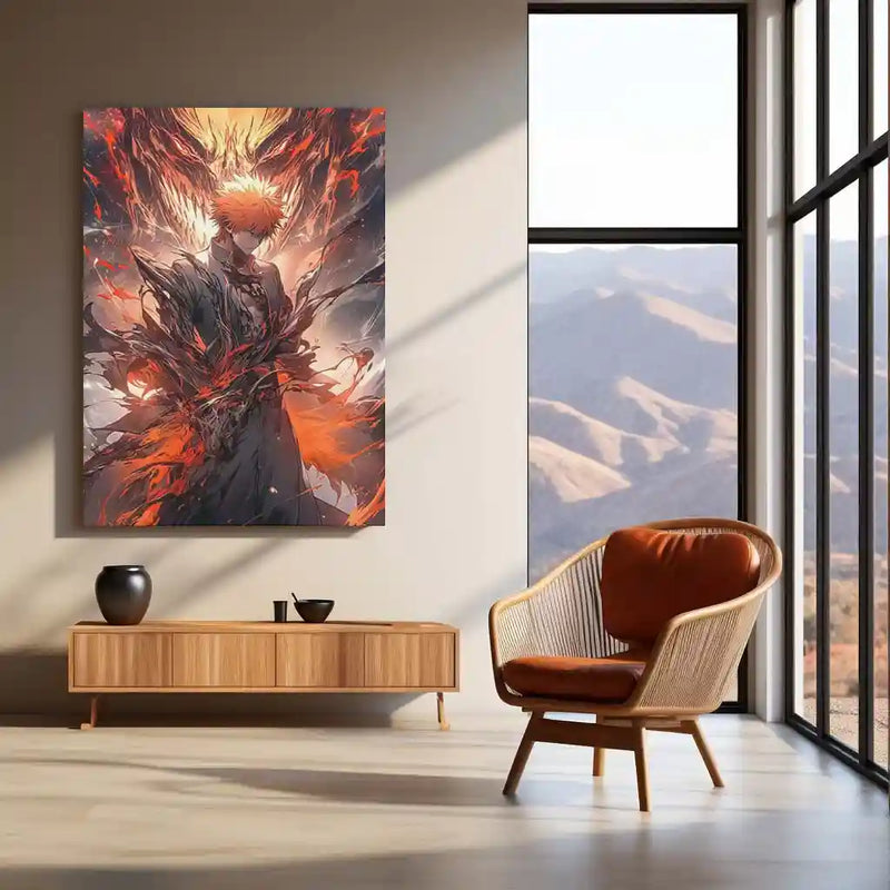 Ichigo Kurosaki – Bankai Metal Poster | Bleach Anime Wall Frame