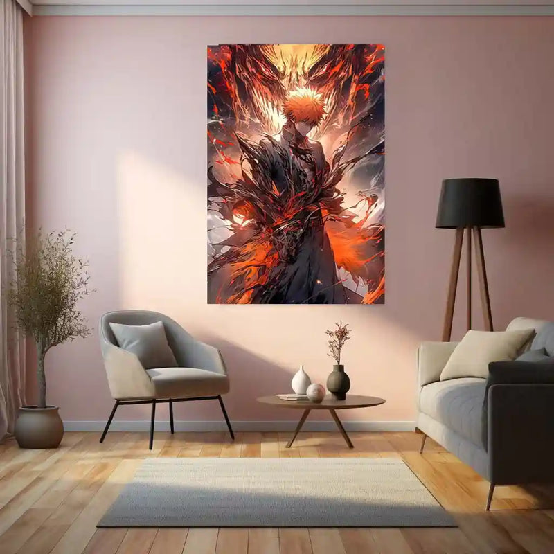 Ichigo Kurosaki – Bankai Metal Poster | Bleach Anime Wall Frame