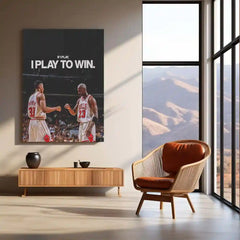 If I Play, I Play to Win – Michael Jordan & Scottie Pippen | Basketball Legends Metal Frame