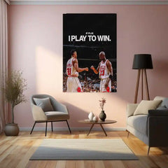 If I Play, I Play to Win – Michael Jordan & Scottie Pippen | Basketball Legends Metal Frame