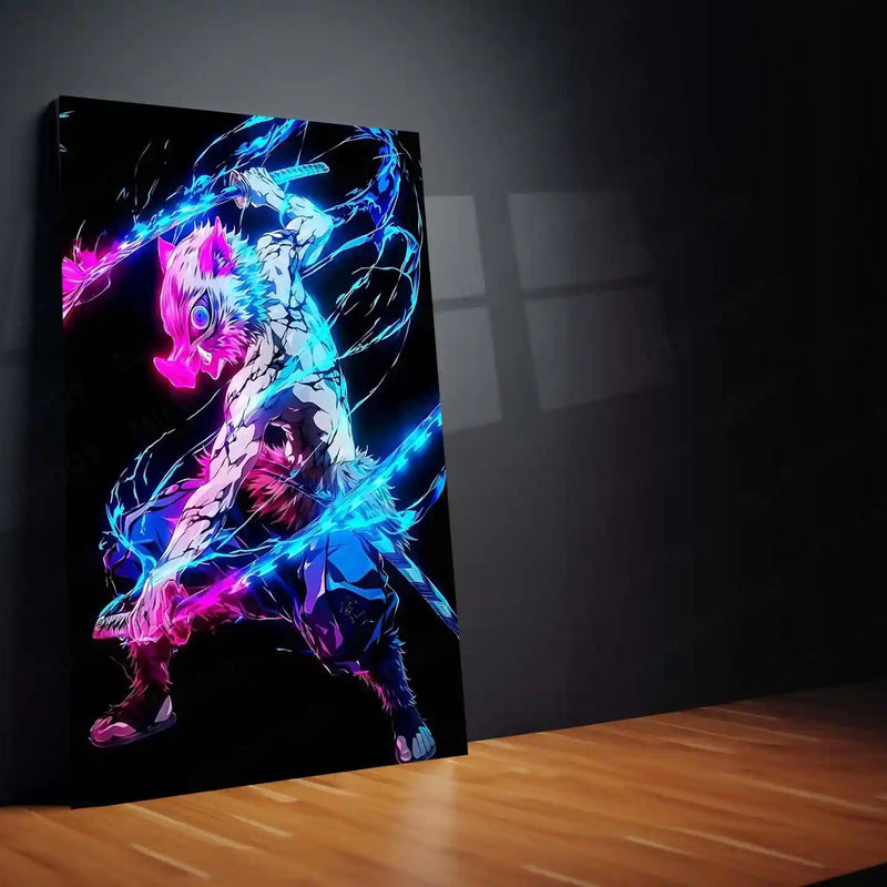 Anime Metal Poster | Inosuke-Hashibira-–-Demon-Slayer-Neon-Rage-Poster-01-copy Portrait-01 01