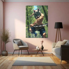 Inosuke Hashibira – Beast Breathing Rage Metal Poster | Demon Slayer Wall Frame