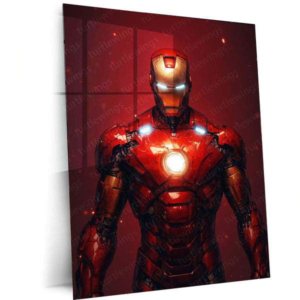 Iron Man Metal Frame | Tony Stark Wall Art | Marvel Superhero Frame 02 - TURTLEWINGS
