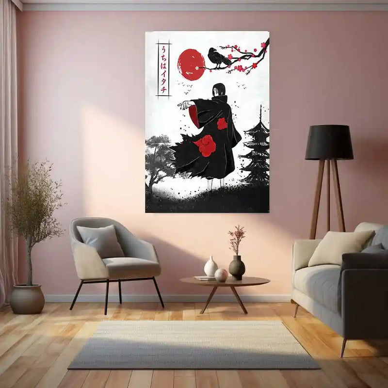 Anime metal poster | Itachi Uchiha – The Crow of the Akatsuki Metal Poster | Naruto Anime Wall Frame