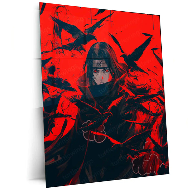 Itachi Uchiha – Crows of Genjutsu Metal Poster | Naruto Wall Frame