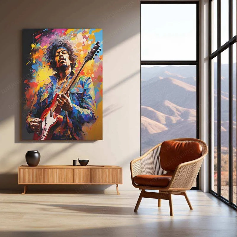 Jimi Hendrix Metal Poster – Legendary Guitar Icon Wall Art - TURTLEWINGS