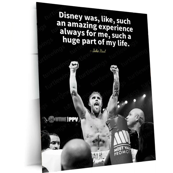 Quote Metal Poster | Jake Paul – Boxing Victory Quote Metal Poster | Motivational Sports Wall Frame